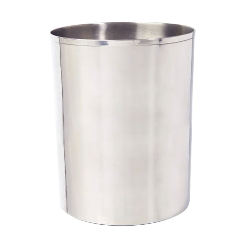 Stainless Steel Wastebasket, 9 Quart, Silver